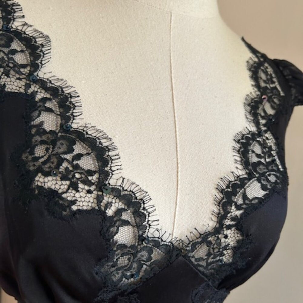 ***SOLD***Vintage Betsey Johnson Hollywood Ultra Silk Lace Midi Dress - Picture 3 of 13